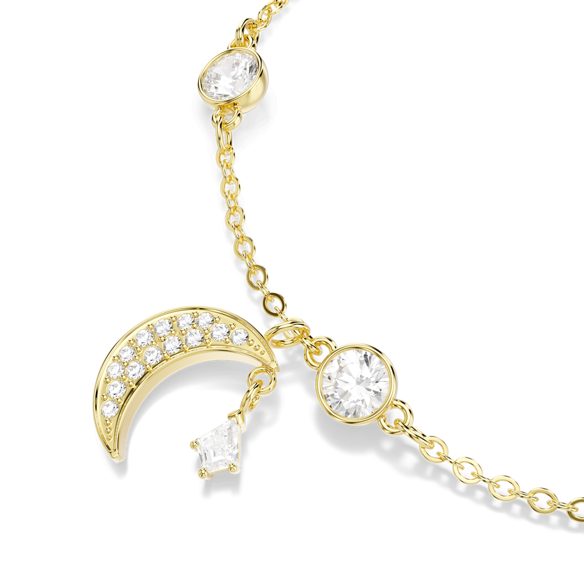 swarovski سوار symbolica، قطع مُستدير، قمر، لون أبيض، لمسة نهائية من الذهب عيار 18 قيراط