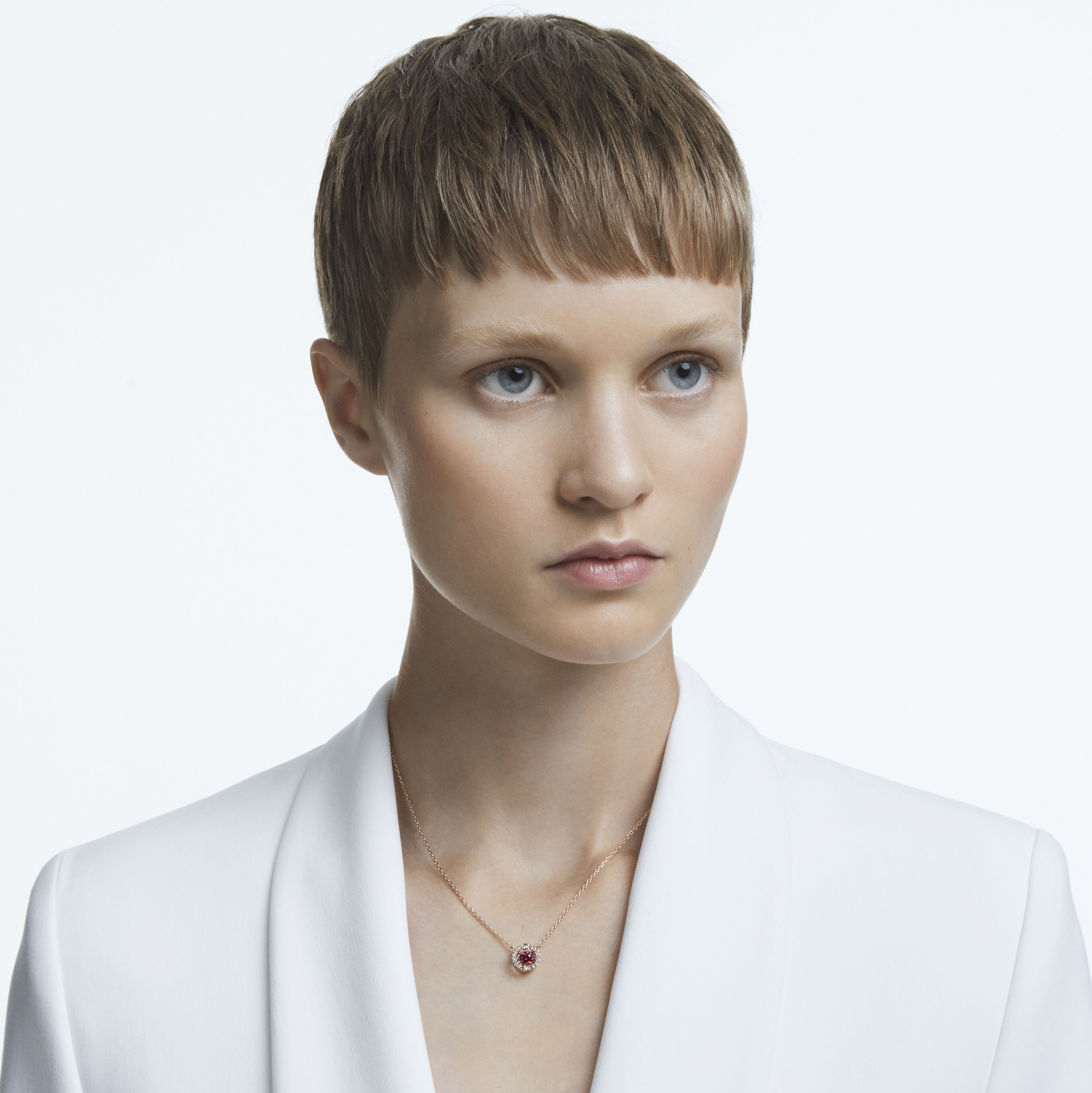 swarovski قلادة sparkling dance، لون بنفسجي، طلاء ذهبي وردي