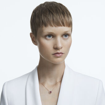 swarovski قلادة sparkling dance، لون بنفسجي، طلاء ذهبي وردي