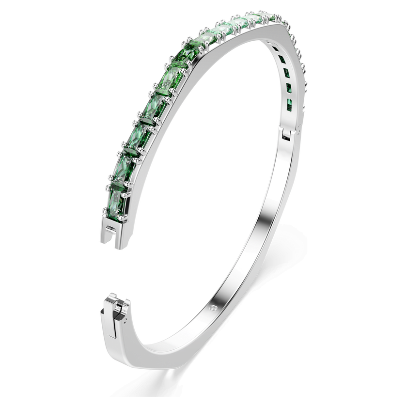 swarovski سوار matrix، قطع باغيت، لون أخضر، طلاء روديوم