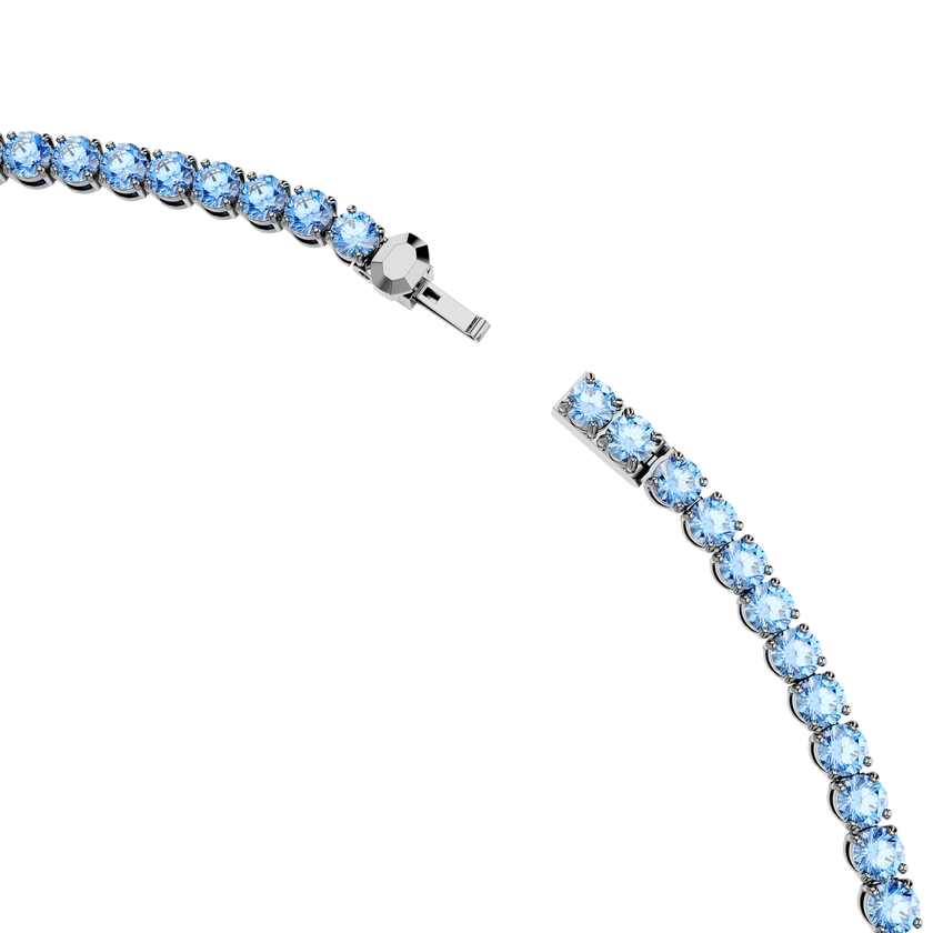 swarovski عقد matrix tennis، قطع مستدير، لون أزرق، طلاء روثينيوم