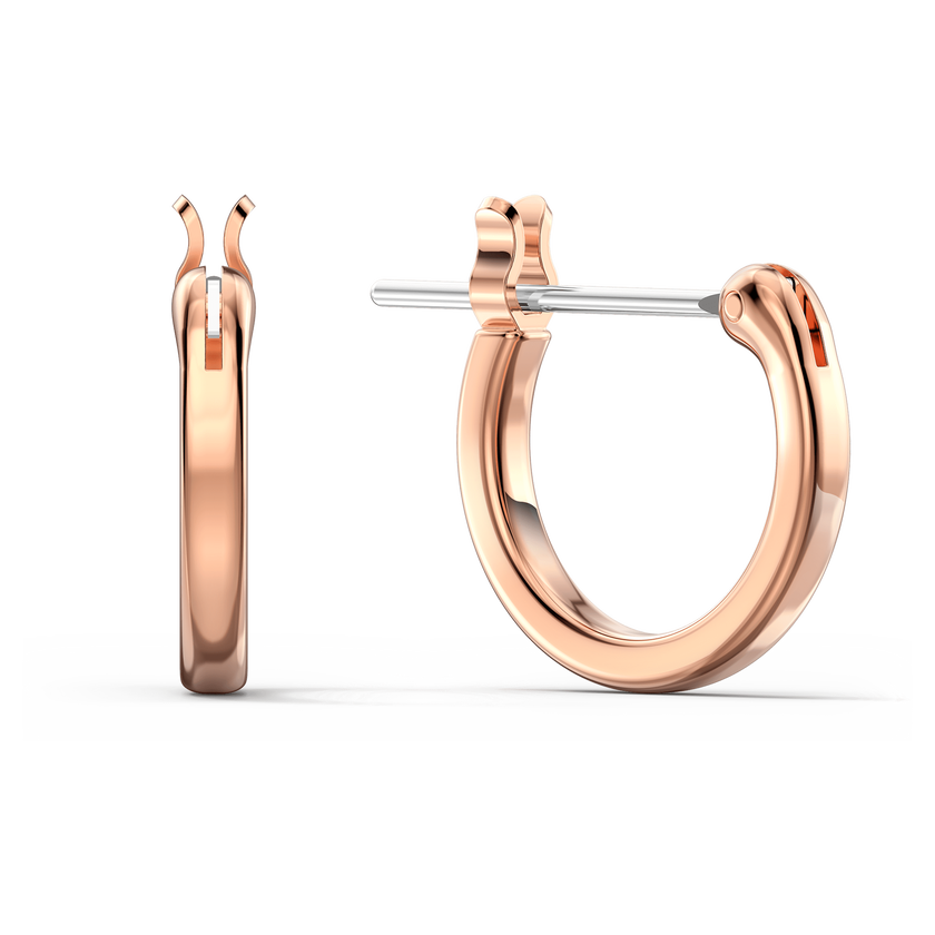 swarovski أقراط ginger حلقية صغيرة للأذن المثقوبة، لون أبيض، طلاء ذهبي وردي