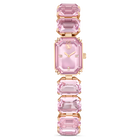 swarovski watch octagon cut bracelet pink rose gold tone finish
