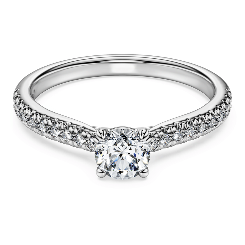 swarovski خاتم سوليتير eternity، ألماس مُصنع في المختبر إجمالي 0 7 قيراط، شكل دائري، ذهب أبيض عيار 18 قيراط