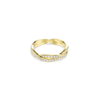 swarovski خاتم infinity، أحجار كريستال صغيرة متراصة، لون أبيض، طلاء باللون الذهبي