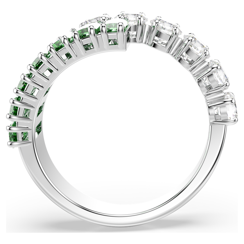 swarovski خاتم matrix، قطع متنوع، لون أخضر، طلاء روديوم