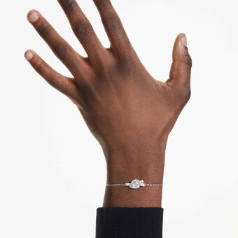 swarovski سوار matrix، قطع باغيت، شكل عقدة، لون أبيض، طلاء روديوم