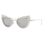 نظارة شمسية، تصميم ميز، على شكل عين قط، SK7011EL، لون أبيض