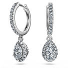 swarovski أقراط متدلية eternity، أحجار ألماس مُصنعة في المختبر بإجمالي 1 25 قيراط، ذهب أبيض عيار 18