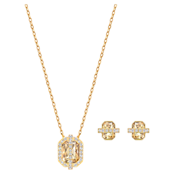 swarovski طقم favor، لون ذهبي، لمسة نهائية من الذهب عيار 18 قيراط