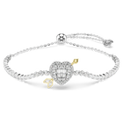 swarovski سوار idyllia، قطع متنوع، شكل قلب وسهم، لون أبيض، طلاء روديوم