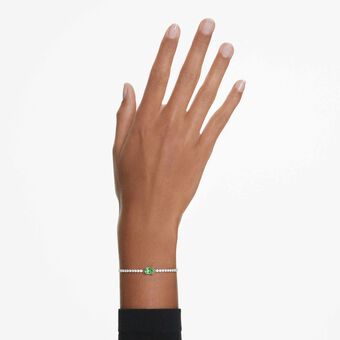 swarovski سوار matrix tennis، قطع متنوع، لون أخضر، طلاء روديوم