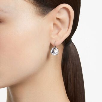 swarovski أقراط متدلية millenia، قطع مُستدير، لون أبيض، طلاء روديوم