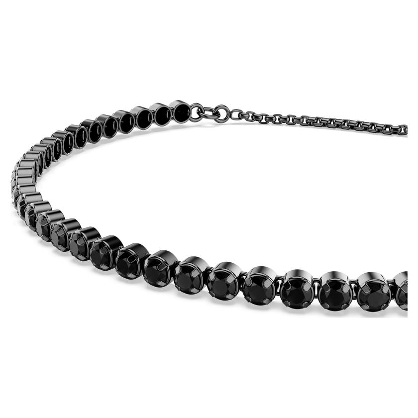 swarovski سوار matrix tennis، قطع مستدير متنوع، لون أسود، طلاء روثينيوم