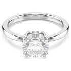 swarovski خاتم كوكتيل stilla، قطع مستدير، لون أبيض، لمسة نهائية باللون الفضي