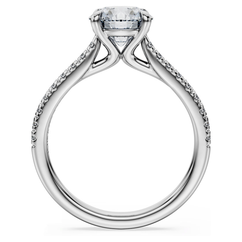 swarovski خاتم سوليتير eternity، ألماس مُصنع في المختبر بإجمالي 1 7 قيراط، شكل دائري، ذهب أبيض عيار 18