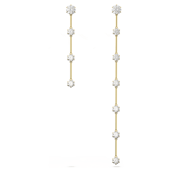 swarovski أقراط constella، غير متماثلة، لون أبيض، طلاء باللون الذهبي