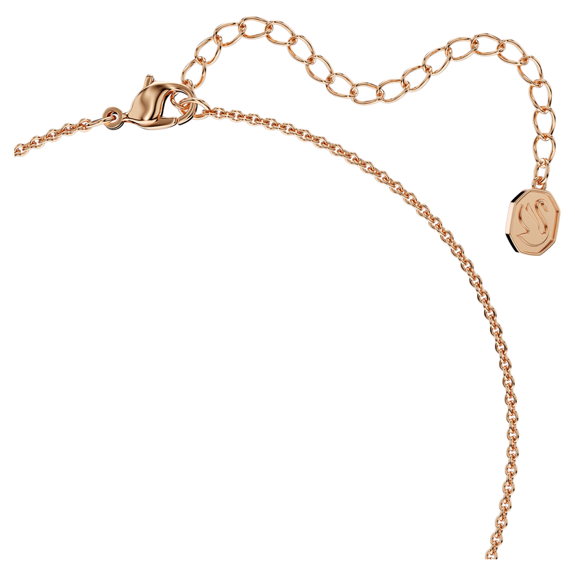 swarovski طقم una angelic، قطع مُستدير، لون أبيض، لمسة نهائية من الذهب الوردي عيار 18 قيراط