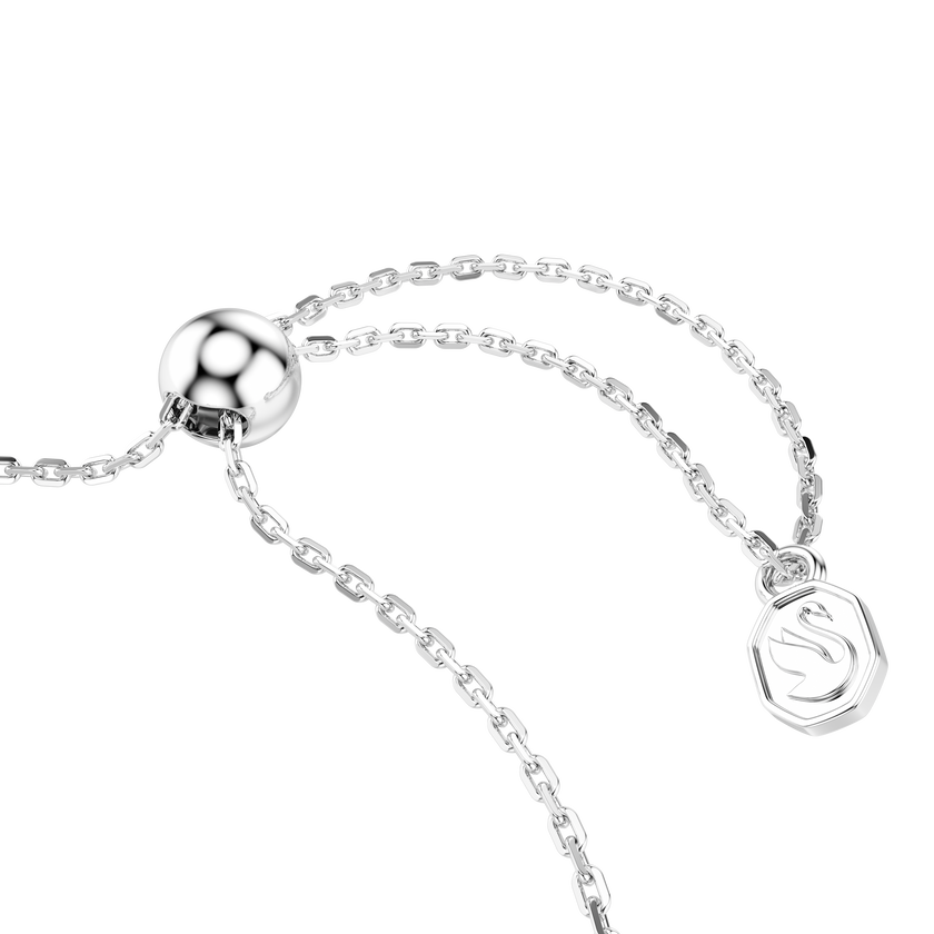 swarovski سوار lifelong، أحجار كريستال صغيرة متراصة، شكل أنشوطة، لون أبيض، طلاء روديوم