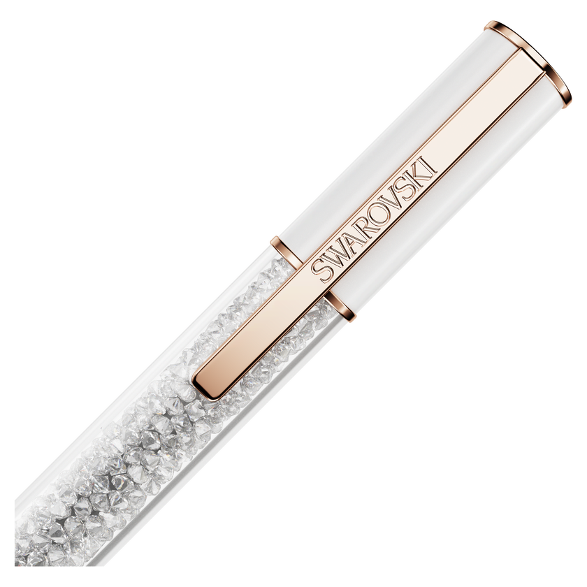 swarovski قلم crystalline lustre، لون أبيض، طلاء باللون الذهبي الوردي