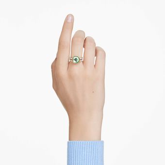 swarovski خاتم chroma، قطع على شكل وسادة، ألوان متعددة، طلاء باللون الذهبي