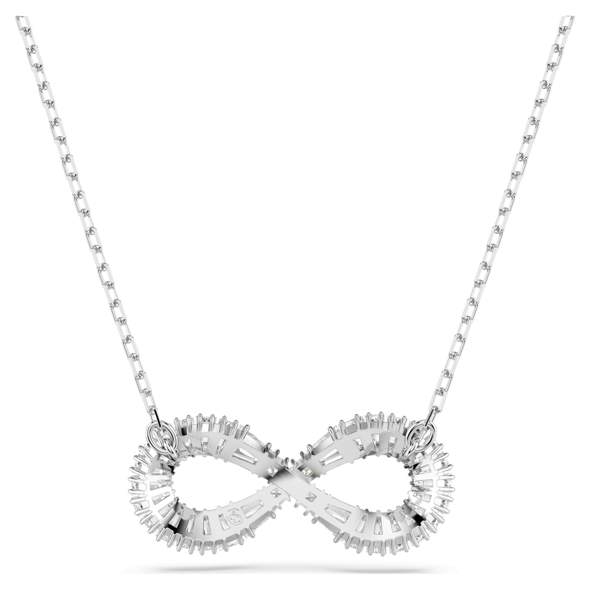 swarovski قلادة hyperbola، شكل إنفينيتي، لون أبيض، طلاء روديوم