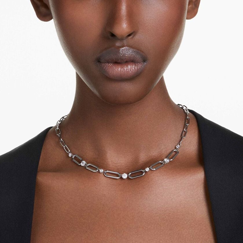 swarovski عقد constella، لون أبيض، طلاء روديوم
