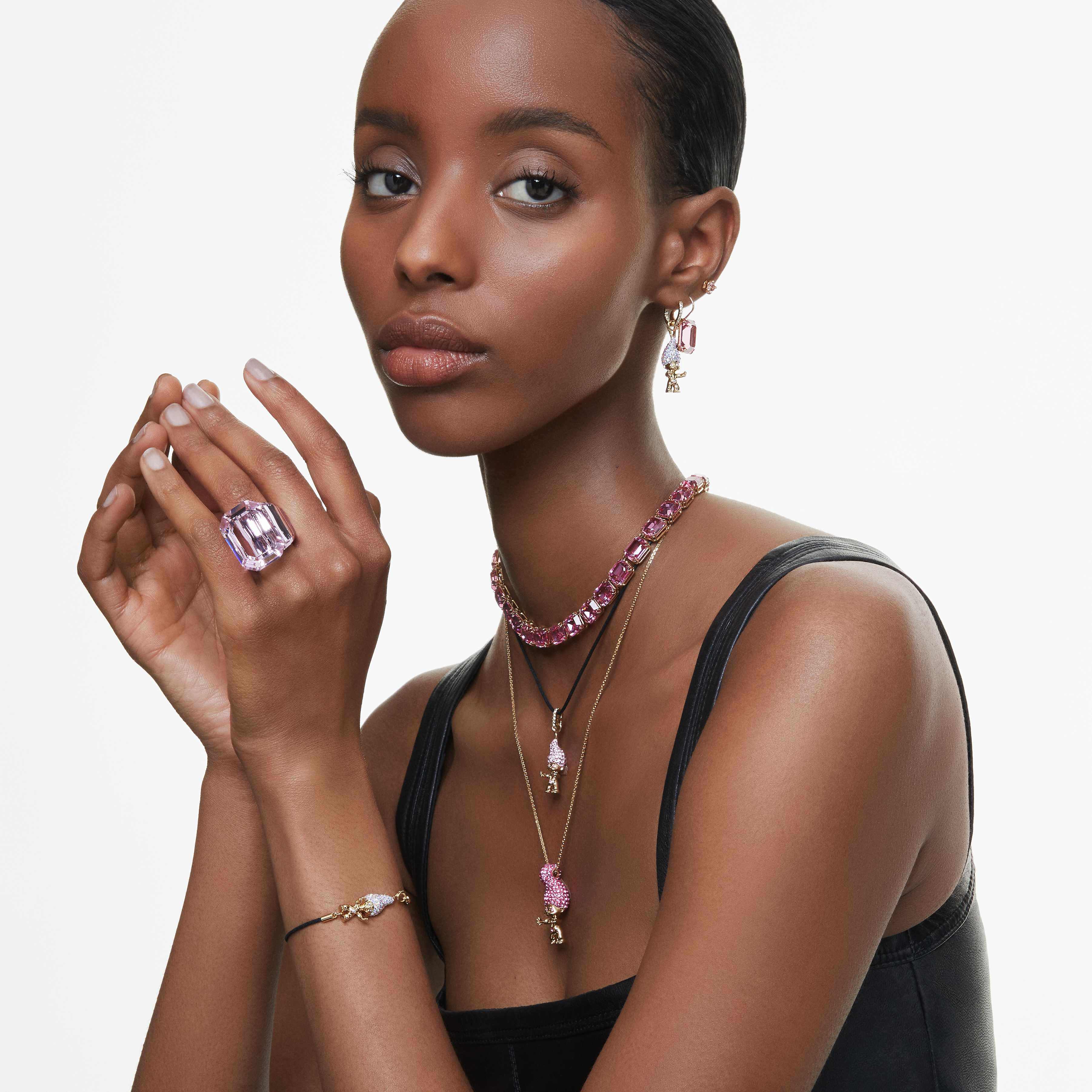 swarovski خاتم كوكتيل lucent، لون وردي