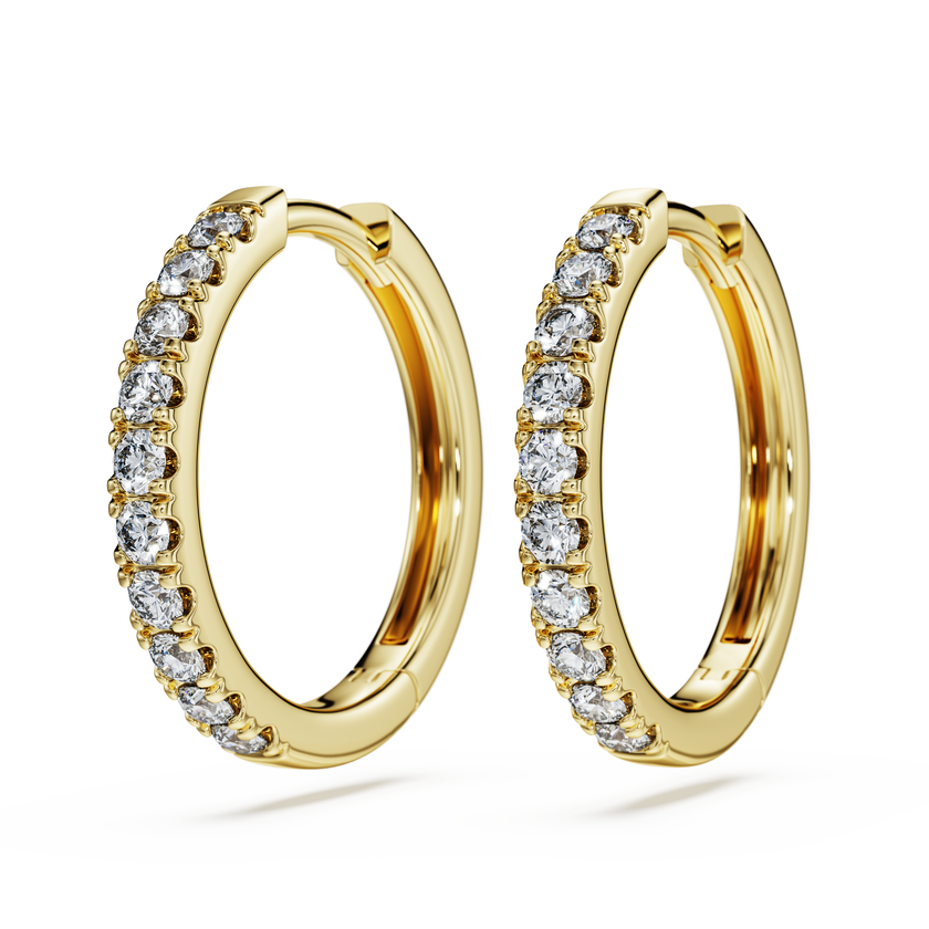 swarovski eternity hoop earrings  lab grown diamonds 0 5 ct tw  round shape  18k yellow gold