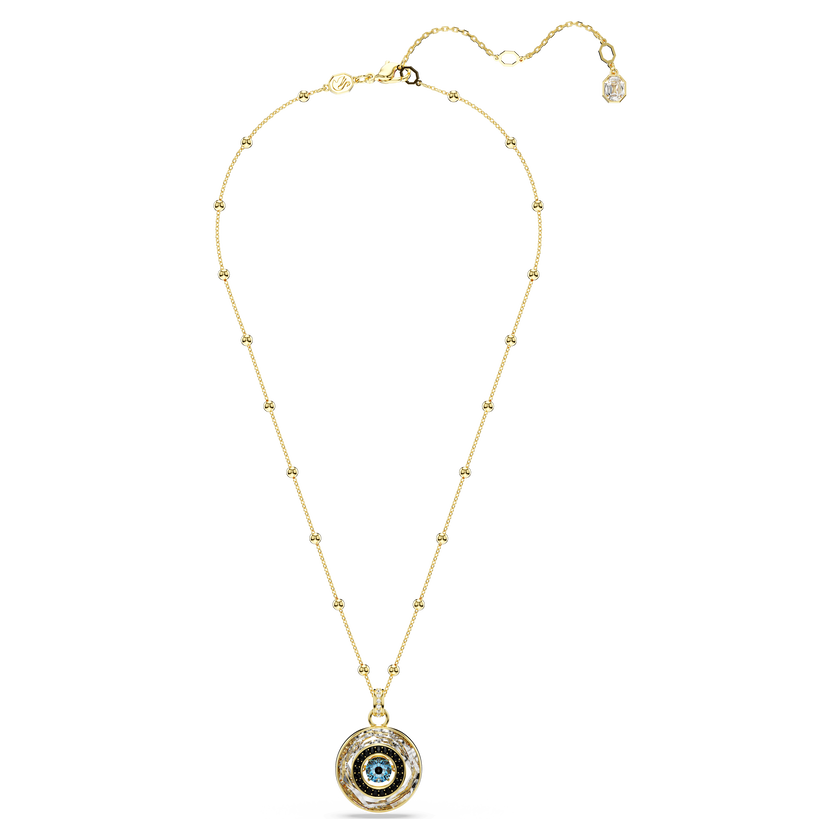 swarovski قلادة symbolica، حلية على شكل عين الحسود، حجم متوسط، ألوان متعددة، طلاء باللون الذهبي