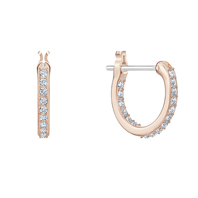 أقراط swarovski symbolic على شكل نجمة للأذن المثقوبة، لون أبيض، طلاء ذهبي وردي