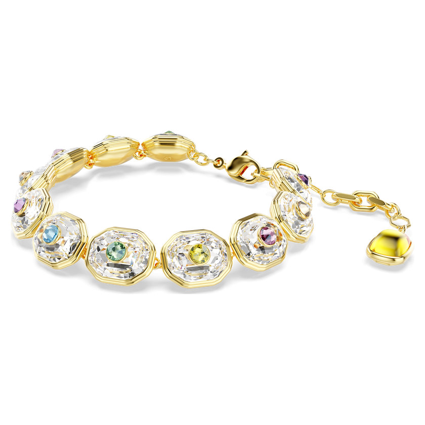 swarovski سوار choma tennis، قطع مُثَمَّن، ألوان متعددة، طلاء باللون الذهبي
