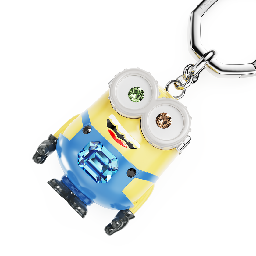 swarovski minions bob key ring  multicolored  stainless steel