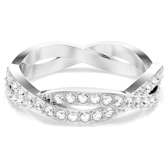 swarovski خاتم infinity، قطع مُستدير، لون أبيض، طلاء روديوم