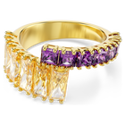 swarovski matrix ring mixed cuts multicolored gold tone plated
