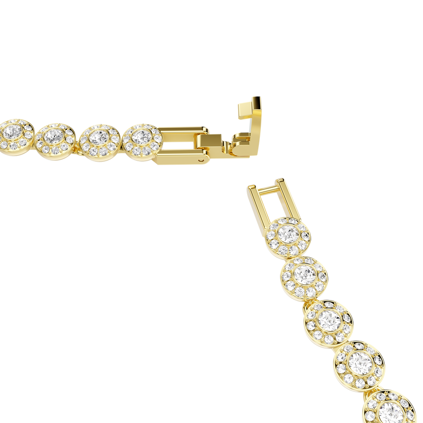 swarovski عقد una angelic، قطع مستدير، حجم صغير، لون أبيض، طلاء باللون الذهبي