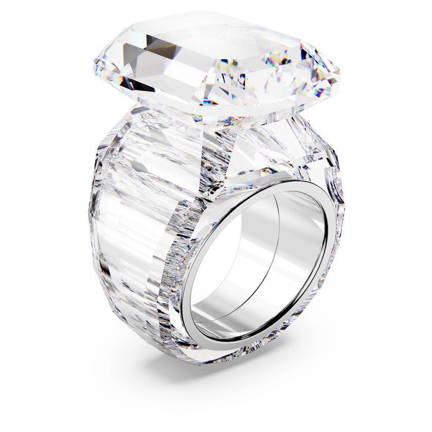 swarovski خاتم كوكتيل lucent، قطع مثمن، لون أبيض