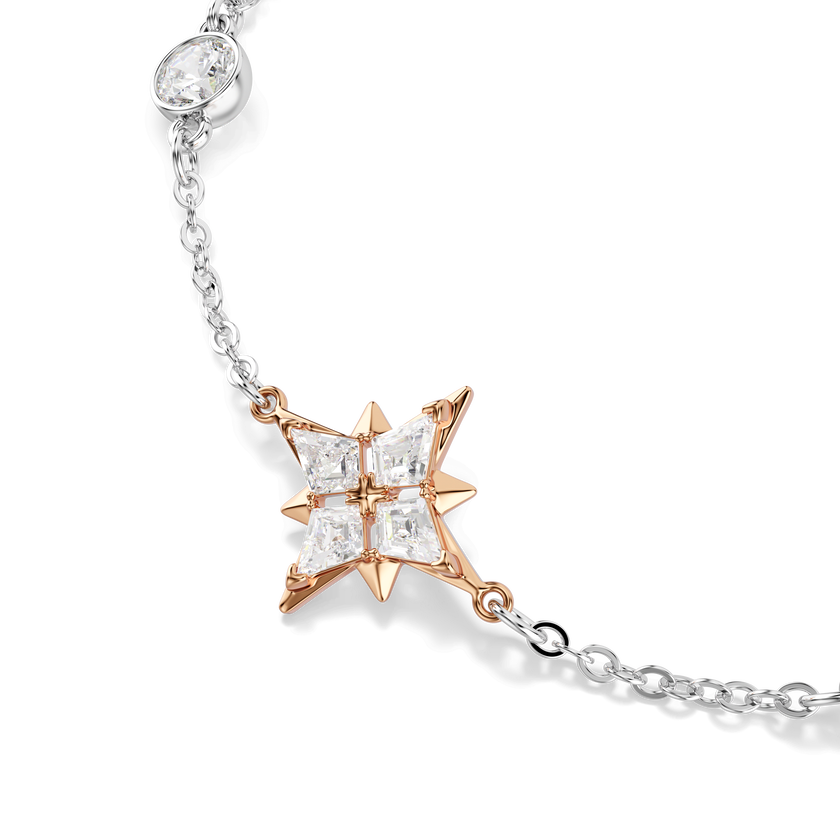 swarovski سوار symbolica، قطع مُستدير، قمر، لون أبيض، طلاءات مختلطة
