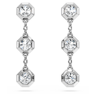 swarovski أقراط متدلية octagon، ألماس مُصنع في المختبر إجمالي 0 6 قيراط، شكل دائري، فضة استرليني