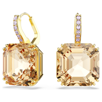 swarovski أقراط متدلية millenia، قطع متنوع، لون كراميل، طلاء باللون الذهبي