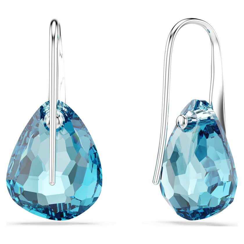swarovski أقراط متدلية galet، لون أزرق فاتح، طلاء روديوم