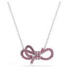 swarovski lifelong bow pendant bow pink rhodium plated