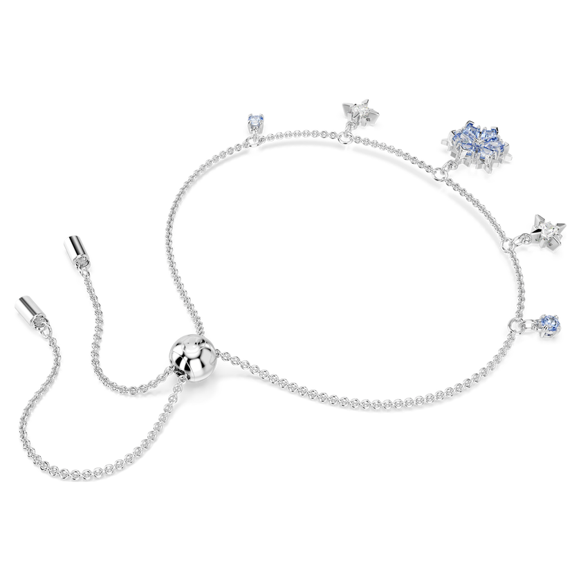 swarovski سوار magic، شكل ندفة ثلج، لون أزرق، طلاء روديوم