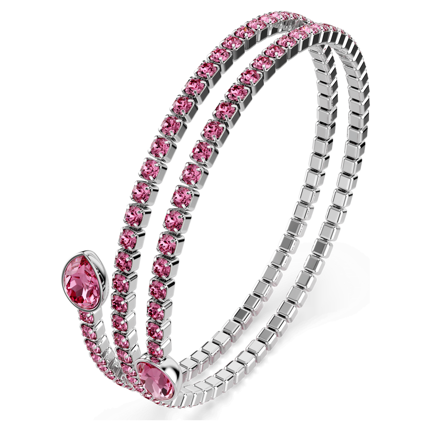 swarovski سوار twisty، قطع متنوع، لون وردي، طلاء روديوم