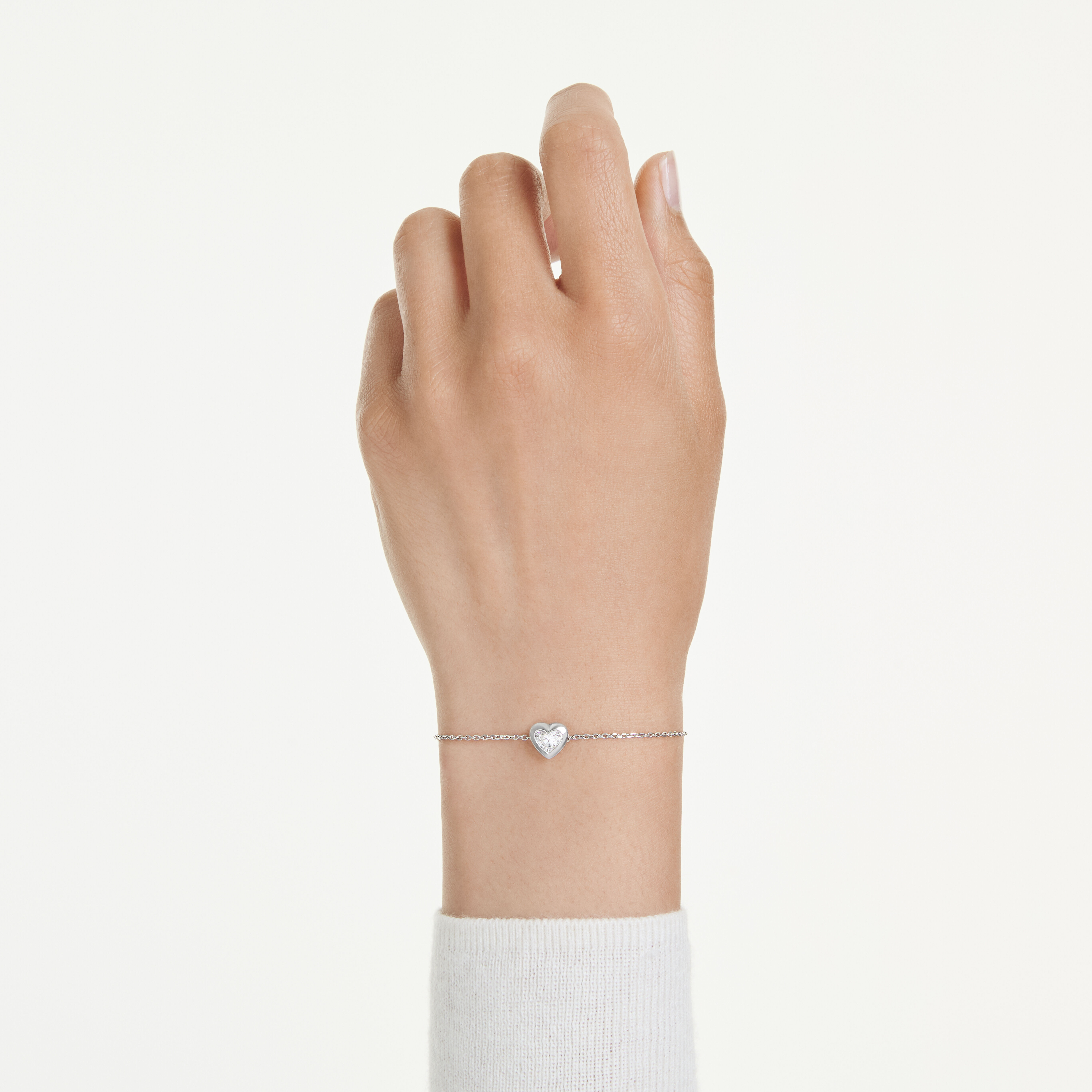 swarovski eternity bracelet  lab grown diamonds 0 5 ct tw  heart shape  sterling silver