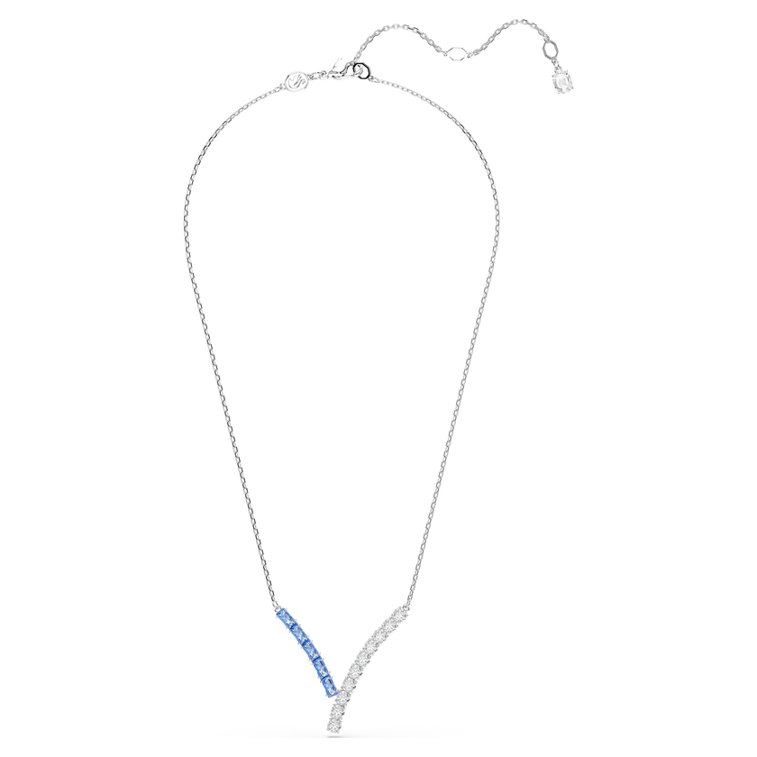 swarovski قلادة matrix، قطع متنوع، لون أزرق، طلاء روديوم