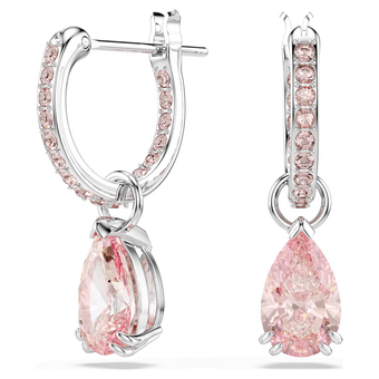 swarovski أقراط متدلية attract، قطع كمثري، لون وردي، طلاء روديوم