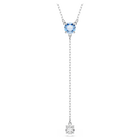 swarovski stilla attract y necklace round cut blue rhodium plated