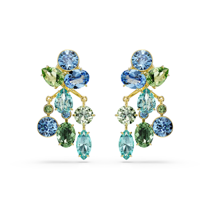 swarovski أقراط gema، قطع متنوع، ألوان متعددة، طلاء باللون الذهبي