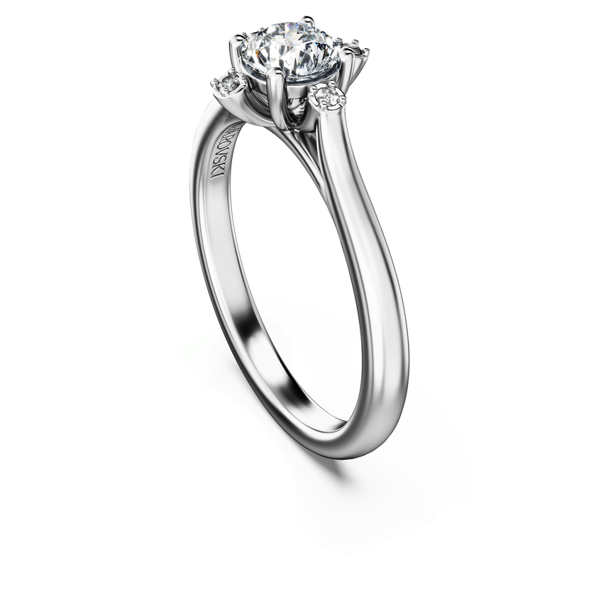 swarovski خاتم galaxy، أحجار ألماس مُصنعة في المختبر بإجمالي 0 5 قيراط، شكل مستدير، ذهب أبيض عيار 18
